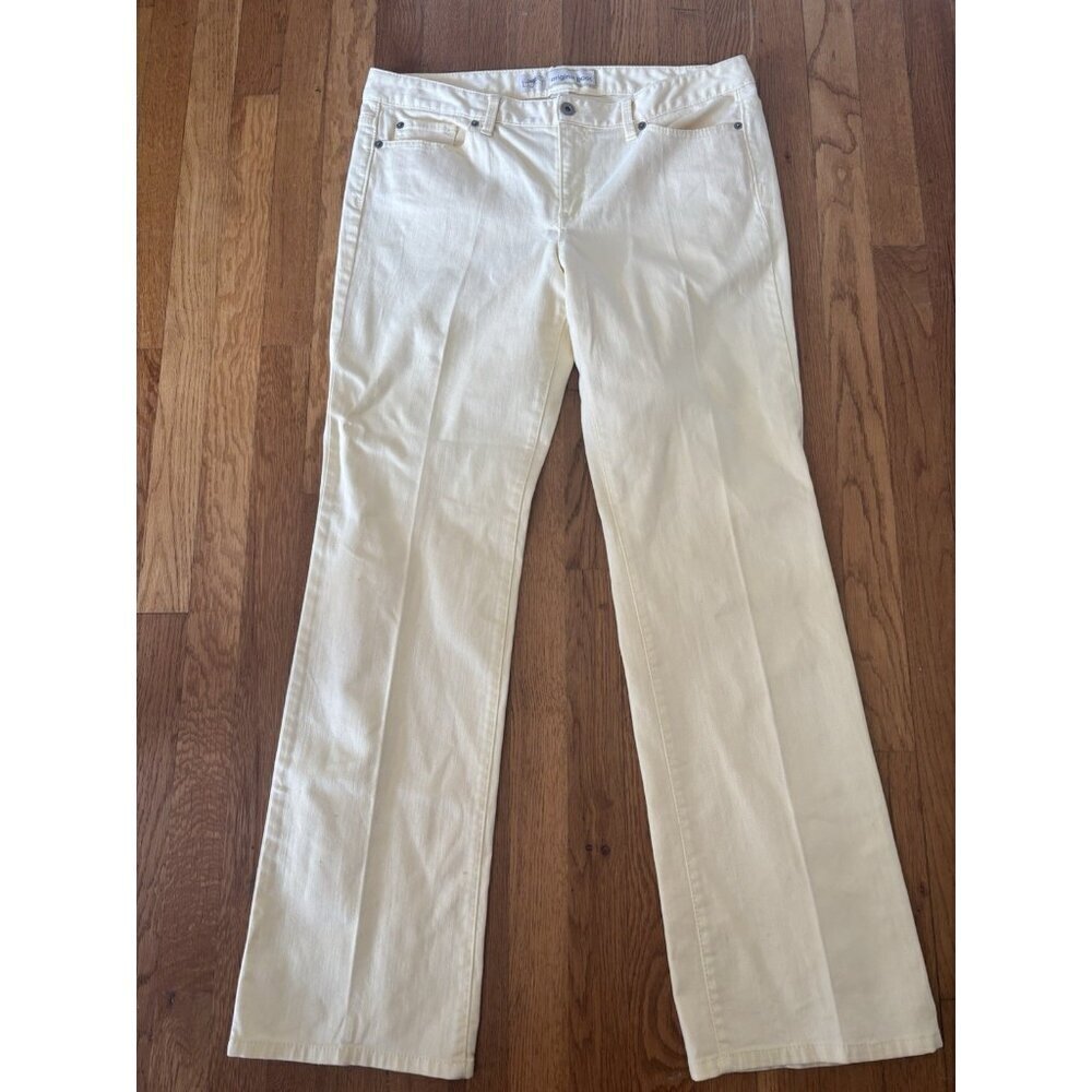 LOFT Womens Size 12 Original Boot Cut Yellow Jeans Cotton Blend